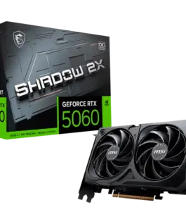 Видео карта MSI Video Card NVIDIA GeForce RTX 5060 8G SHADOW 2X OC 8GB GDDR7 128-bit 2535 MHz Boost 3840 CUDA Cores PCIe