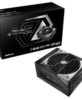 Захранване за компютър Asrock TC-1300T 1300W 80 Plus Titanium Fully Modular PSU Japanese Capacitors 2x EPS 12V CPU(4+4pi