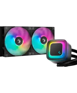 Охладител за процесор Охладител DeepCool LE240 V2 240mm CPU Liquid Cooler 2x120mm PWM ARGB Fans ARGB block Black LGA1851