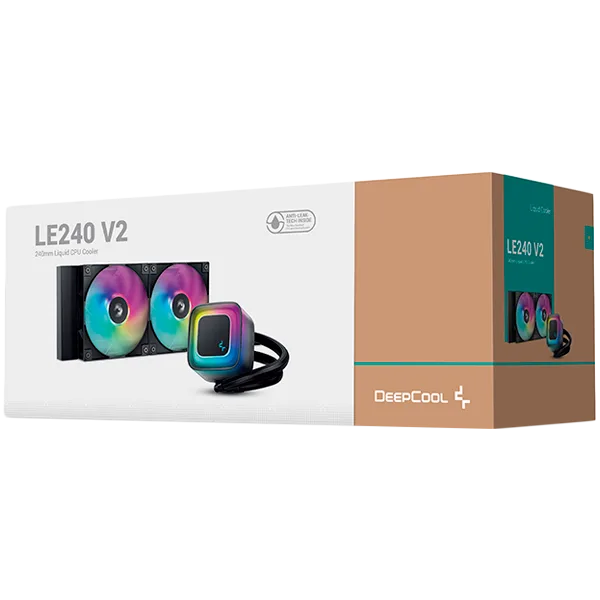 Охладител за процесор Охладител DeepCool LE240 V2, 240mm CPU Liquid Cooler, 2x120mm PWM ARGB Fans, ARGB block, Black, LGA1851/1700/1200/1151/1150/1155, AMD AM5/AM4, R-LE240-BKAMMC-G-2 - Image 20