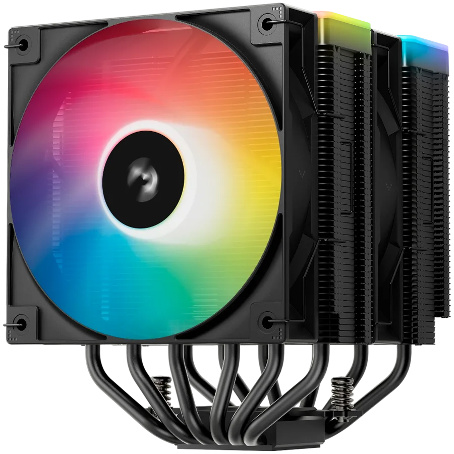 Охладител за процесор Охладител DeepCool AG620 BK ARGB V2, CPU Air Cooler, 2x120mm ARGB PWM Fan, Core Touch Technology 2.0, 6 Heatpipes, LGA1851/1700/1200/115x, AMD AM5/AM4, 129x136x161 mm(LxWxH), 2Y, R-AG620-BKAMMN-GJD - Image 42