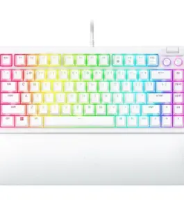 Геймърска клавиатура Razer BlackWidow V4 75% White Gaming Keyboard US Layout Hot-swappable Design Compact 75% Layout wit