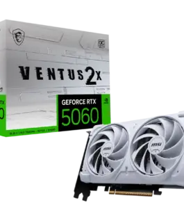 Видео карта MSI Video Card NVIDIA GeForce RTX 5060 8G VENTUS 2X OC WHITE 8GB GDDR7 128-bit 2535 MHz Boost 3840 CUDA Core