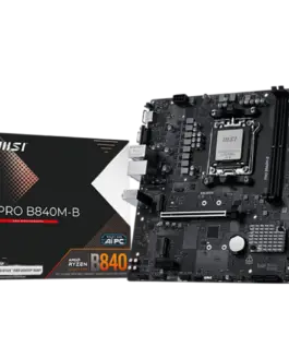 Дънна платка MSI PRO B840M-B mATX Socket AM5 2x DDR5 Dual Channel DDR5 up to 8000(OC)MHz 1x PCIe x16 slot 2x M.2 slot 2x