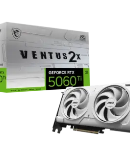 Видео карта MSI Video Card NVIDIA GeForce RTX 5060 Ti 16G VENTUS 2X OC WHITE PLUS 16GB GDDR7 128-bit 2602 MHz Boost 4608