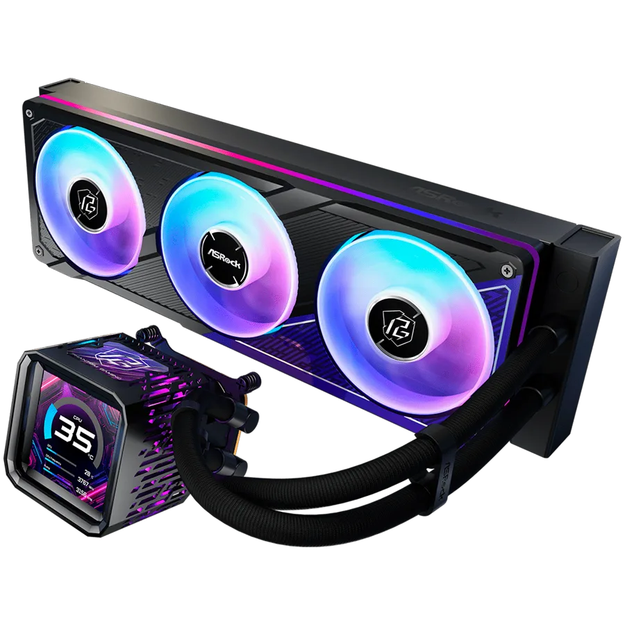 Охладител за процесор Охладител Asrock PHANTOM GAMING 360 LCD, AiO liquid cooler, ARGB, IPS LCD, 360 mm radiator, AM5, AM4, LGA1851, LGA1700, 90-APGA36-BAAGA5, 6Y - Image 52