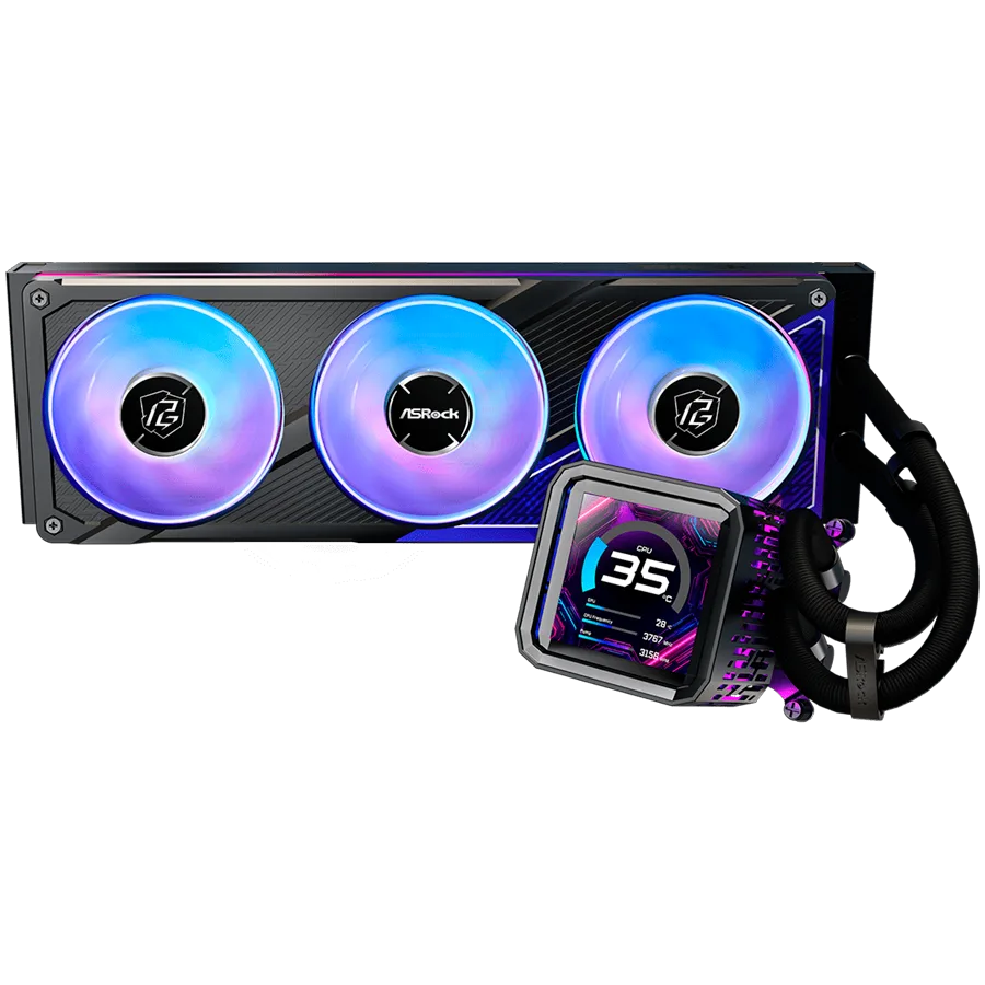 Охладител за процесор Охладител Asrock PHANTOM GAMING 360 LCD, AiO liquid cooler, ARGB, IPS LCD, 360 mm radiator, AM5, AM4, LGA1851, LGA1700, 90-APGA36-BAAGA5, 6Y - Image 73