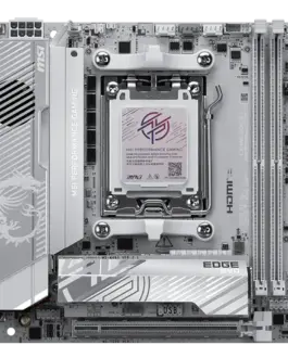 Alternative view of Дънна платка MSI MPG X870I EDGE TI EVO WIFI, mITX, Socket AM5, Dual Channel DDR5 10000+MHz (OC), 1x PCIe x16 slot, 3x M.2 slot, 1x HDMI, 5x USB 3.2 Gen 2, 1x USB 3.2 Gen 2 Type C, 2x USB 40Gbps Type C, Expansion Card, 7.1 HD Audio, 5Gbps LAN, WIFI 7,