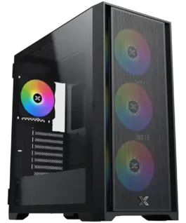 Alternative view of Кутия за компютър Xigmatek Master X II (Black, EATX, U3x1 & U2x2, Front Meshed Grill & Left TG, 4PCS Z20A & ARGB PCB)