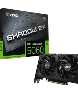 Видео карта MSI Video Card NVIDIA GeForce RTX 5060 8G SHADOW 2X OC MAX 8GB GDDR7 128-bit 2535 MHz Boost 3840 CUDA Cores