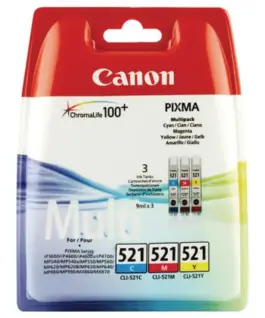 КОМПЛЕКТ 3 ГЛАВИ ЗА CANON PIXMA iP 3600/4600/MP 540/620/630/980 - Multi pack - 3 ink tanks - /521/ - CLI521C (CLI-521C)