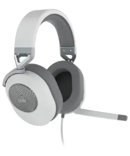 Геймърски слушалки с микрофон Corsair HS65 - White