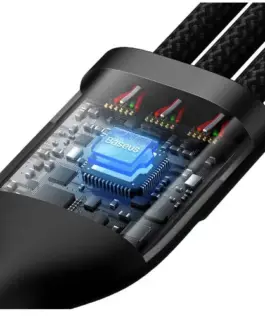 Кабел Baseus CASS030201 3в1 Flash Series USB към USB-C + micro USB + Lightning 100W 1.5м