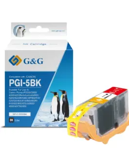 ГЛАВА ЗА CANON PIXMA IP 4200/5200/5200R/6600D/MP 500/800 - PGI-5BK (PGI5BK) - Pigment Black - Ink Tank - WITH CHIP / С Ч