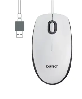МИШКА LOGITECH M100 – Жична – White – PN 910-006764