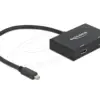 Delock Сплитер от mini Dsplay Port 1.2 мъжко към 2 x Display Port  4K женско