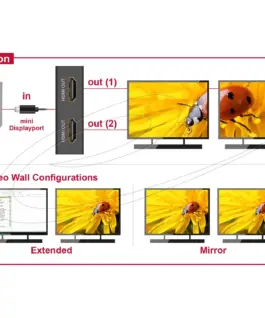 Alternative view of Delock Сплитер от mini Dsplay Port 1.2 мъжко към 2 x Display Port 4K женско