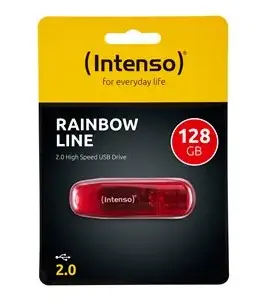 ФЛАШ ПАМЕТ Intenso USB flash drive Rainbow Line – USB 2.0 – 128 GB – Red – PN
