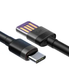 Alternative view of Кабел Baseus CATKLF-PG1 Cafule USB-А към USB-C с въжена оплетка и бързо зареждане 1м черен