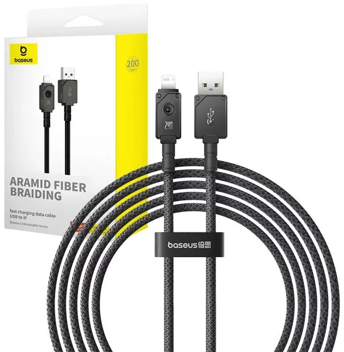 Кабел Baseus Unbreakable Series USB към Lightning 2.4A 2м P10355802111-01 - черен