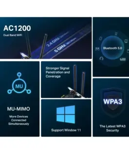 Безжичен PCIe адаптер Mercusys MA30E AC1200