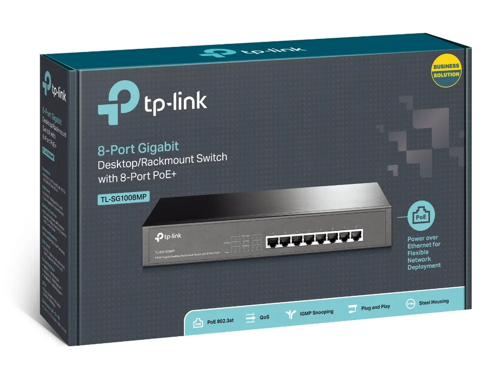 8-портов Gigabit PoE+ Desktop/Rackmount комутатор TP-Link TL-SG1008MP - Image 8