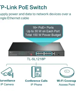16-портов 10/100 Mbps+2-порта gigabit PoE комутатор с 16-PoE+ порта TP-Link