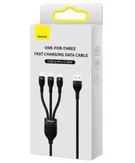 Кабел за данни за бързо зареждане Baseus Flash Series Ⅱ USB към M L C 66W 1.2м CASS040001 –
