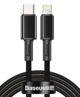 Кабел Baseus High Density USB Type-C към Lightning PD 20W 2м CATLGD-A01 - черен
