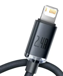 Alternative view of Кабел Baseus CAJY000101 Crystal Shine USB Type A към Lightning, 2.4A  2м - черен