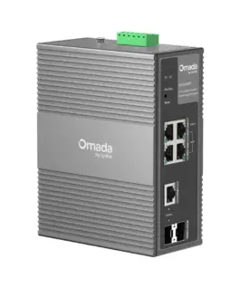 6-портов гигабитов индустриален лесно управляем комутатор TP-Link Omada IES206GPP с 3 PoE+ порта и 1 PoE++