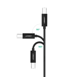Alternative view of Кабел за принтер UGREEN US241 USB-C към USB-B 2.0, 1 м - черен