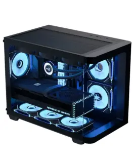 AeroCool кутия Case mATX – P300C-G-BK-v1 – 3 x 120 mm Infinity Mirror