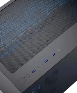 AeroCool кутия Case mATX – P300C-G-BK-v1 – 3 x 120 mm Infinity Mirror