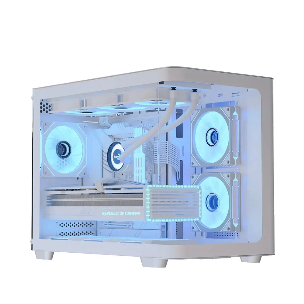 AeroCool кутия Case mATX - P300C-G-WT-v1 - 3 x 120 mm Infinity Mirror A-RGB