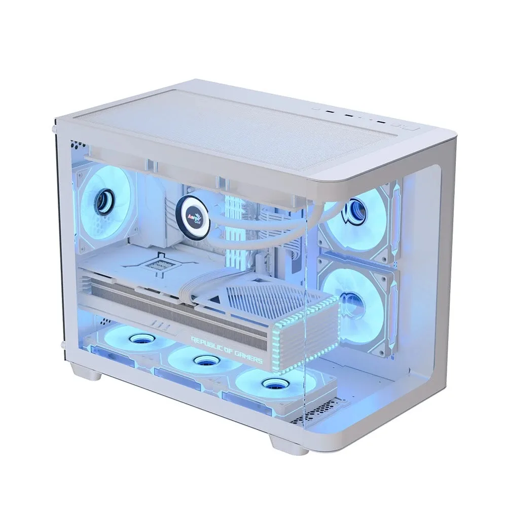 AeroCool кутия Case mATX - P300C-G-WT-v1 - 3 x 120 mm Infinity Mirror A-RGB - Image 47