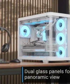 AeroCool кутия Case ATX – P500C-G-WT-v1 – 4 x 120 mm Infinity Mirror