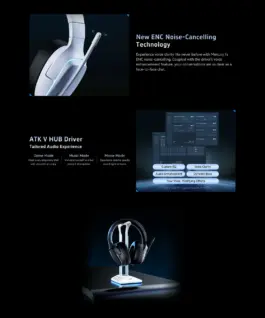 ATK безжични геймърски слушалки Wireless Gaming Headphones – M1 Mercury Black – Bluetooth 5.3