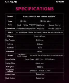 ATK професионална геймърска механична клавиатура Professional Gaming Mechanical Keyboard RS6 – 8K