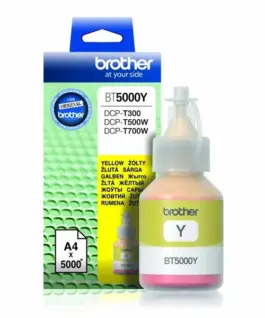 БУТИЛКА МАСТИЛО ЗА BROTHER DCP T300/T500W/T700W - Ink Bottle - Yellow - PN BT5000Y