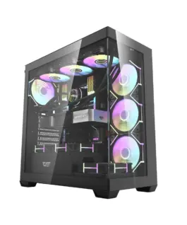 Darkflash кутия Case ATX - DS900 Black - 7 x 120 mm A-RGB fans included USB-C