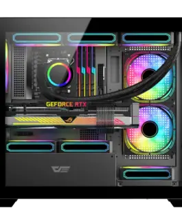 Alternative view of Darkflash кутия Case mATX - DS900M Black - 6 x 120 mm Infinity Mirror A-RGB