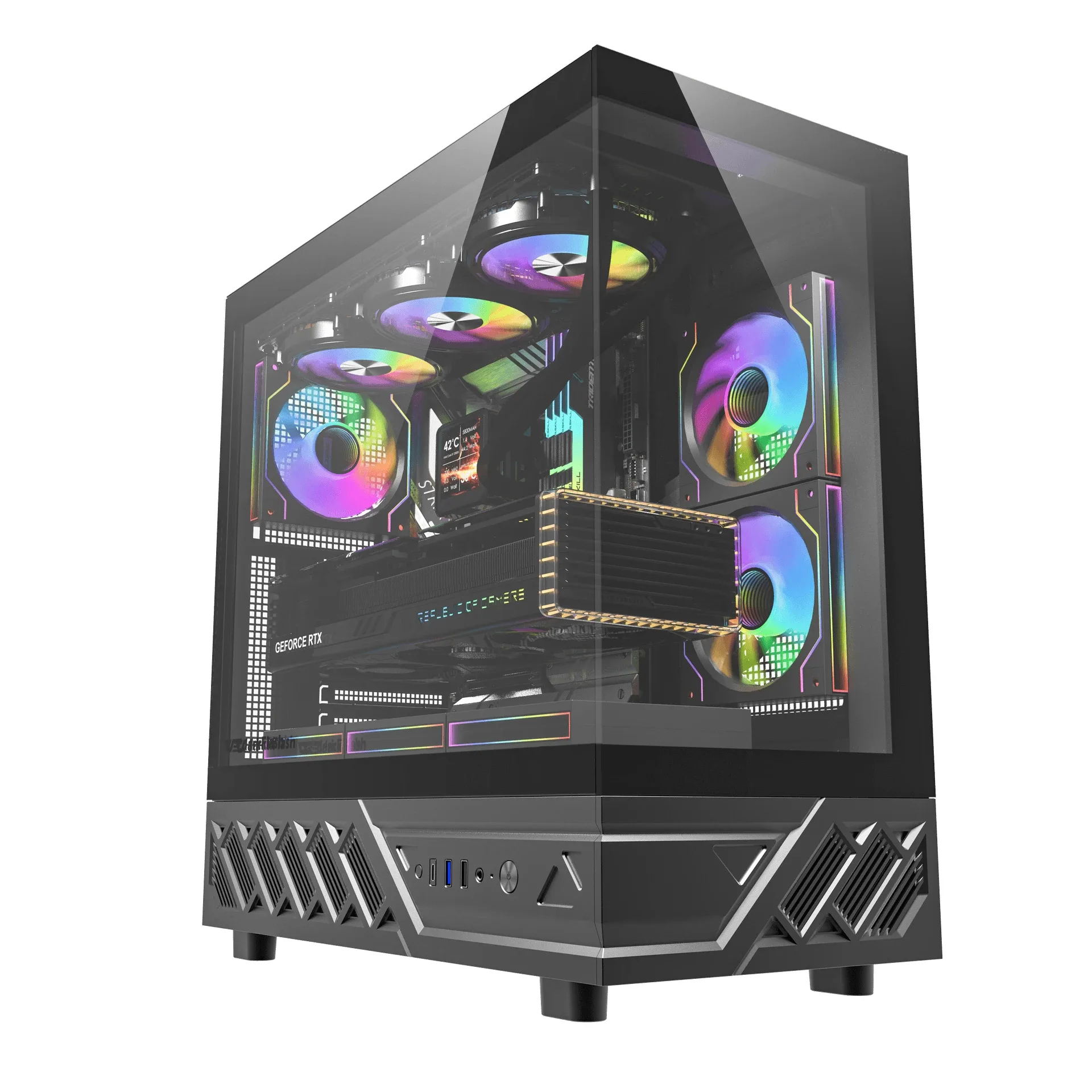 Darkflash кутия Case ATX - DS950 Black - 6 x 120 mm Infinity Mirror A-RGB - Image 12