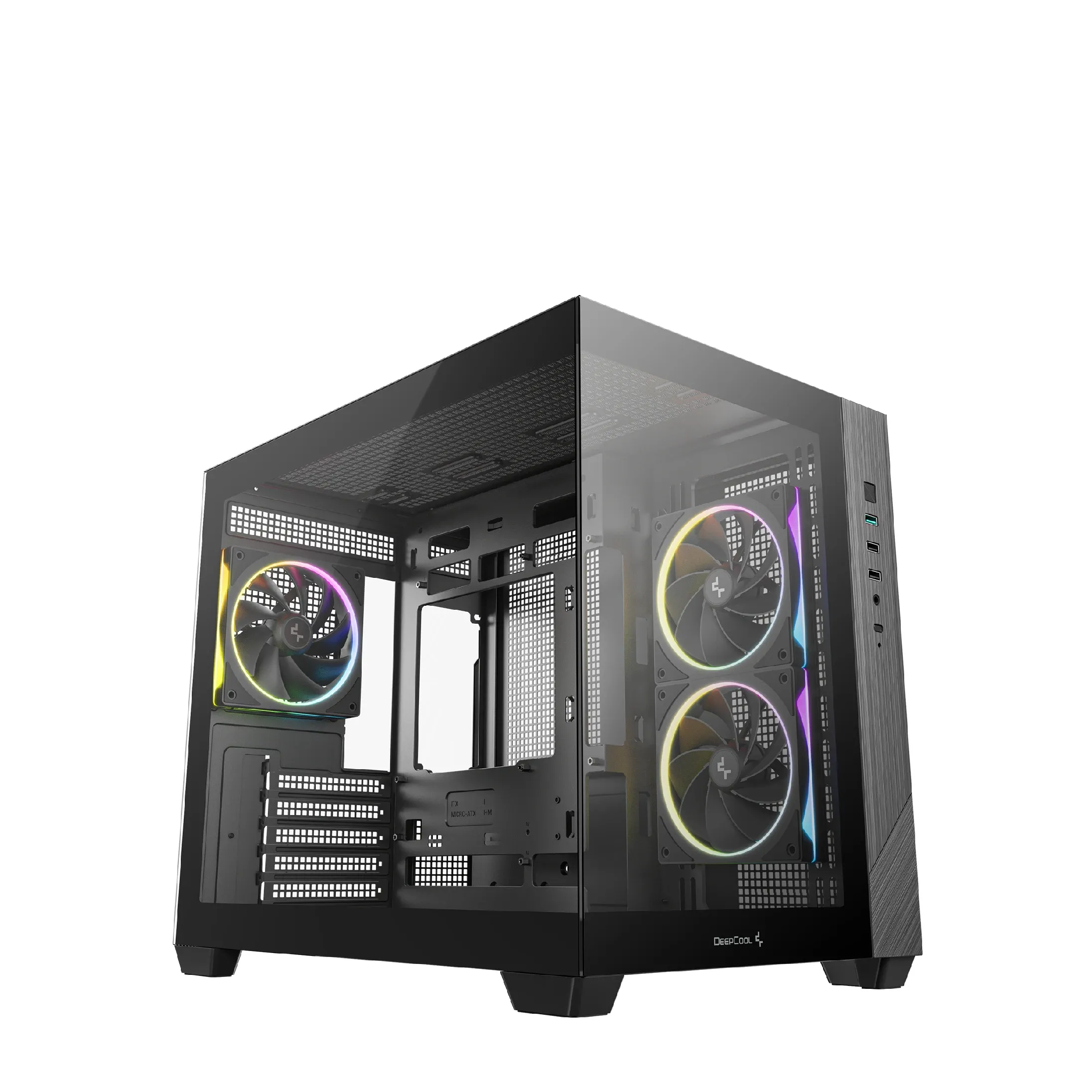 DeepCool кутия Case mATX - CG330 3F - 3 ARGB Fans