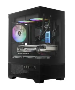 Gamdias кутия Case mATX - AURA GC9M Elite - 3 x 120 mm A-RGB USB-C Tempered Glass