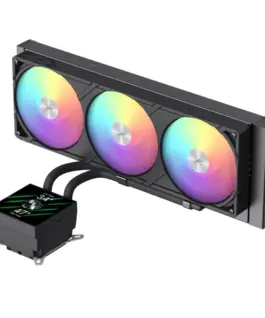 Gamemax водно охлаждане Water Cooling GLACIER 360 LCD BK – Addressable
