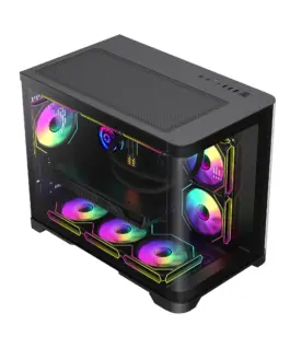 Gamemax кутия Case mATX – HYPE-M Black – 3 x 120 mm Addressable RGB