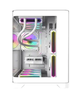 Gamemax кутия Case mATX – HYPE-M White – 3 x 120 mm Addressable RGB