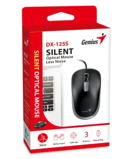 Genius безшумна мишка Silent Mouse DX-125S Black+Grey – SILENT