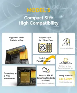 Geometric Future кутия Case EATX – Model 5 Black/Yellow